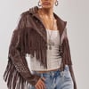 AKIRA Not My First Rodeo Cropped Moto Jacket | Brown | Size Medium