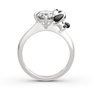 Jeulia Hug Me "You Are Unique" Dalmatian Round Cut Sterling Silver Ring