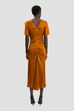 Victoria Beckham Bela Top In Bronze - 14 - Womens
