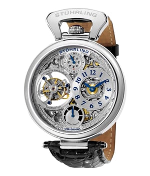 Sovereign Tourbillon 127D Hand-wind 46mm - Silver Dial / Silver Case / Black Crocodile Strap Tang Buckle