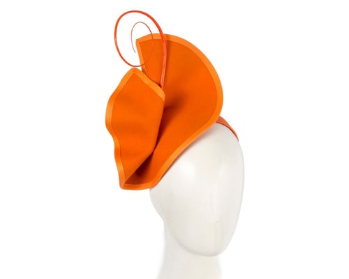 Sculpted orange felt winter racing fascinator
