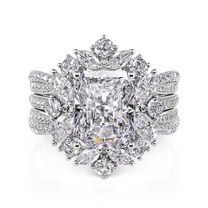 Jeulia Inset Gorgeous Sterling Silver Wedding Ring Set