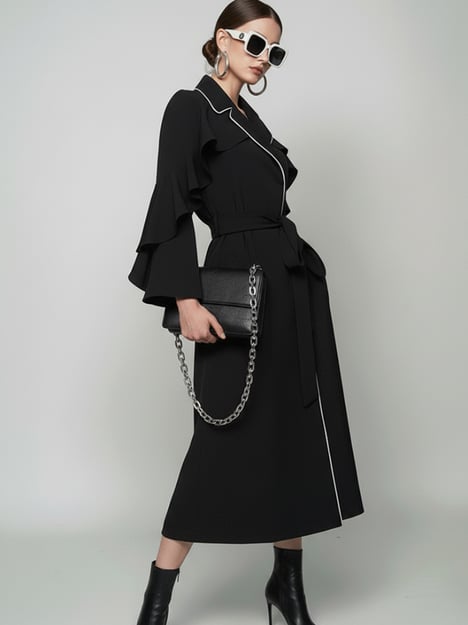 TRIBECA Ruffle Long Coat BYMANYC ® New York