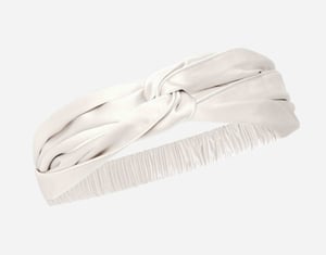 QE Home 100% Mulberry Silk Twist Headband in White