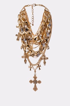 AKIRA Cross Me Necklace In Gold