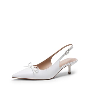 DREAM PAIRS Women   s Kitten Heel Slingbacks
