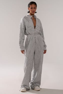 AKIRA Never Buggin Printed French Terry Jumpsuit | Size Large