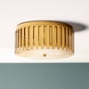 Crenel Flush ceiling light in Alabaster and Brass