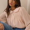 Pink Gingham Frill Peter Pan Collar Blouse