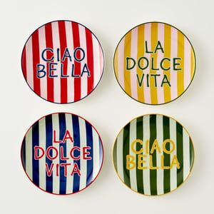Line Porcelain Dessert Plate (Set of 4)