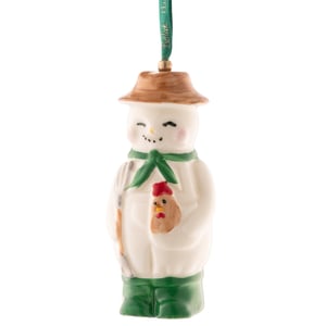 Belleek Classic Farmer Snowman Ornament - Extra 25% off with LC25