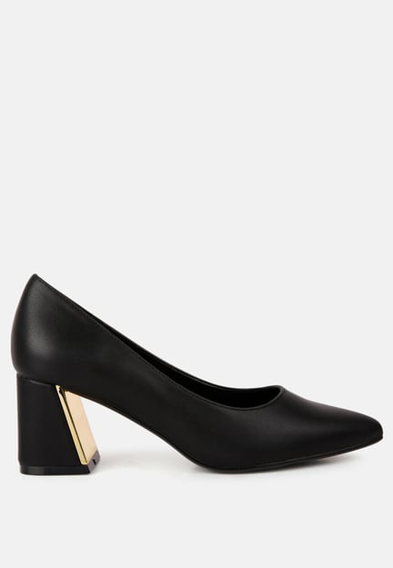 Casey Metallic Detail Block Heel Pumps By RAG