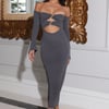 False Dreams Midi Dress Grey