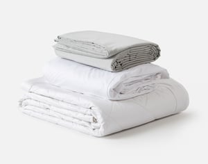 QE Home 3-Piece Fresh Start Bedding Bundle - Charcoal, Grey, Twin