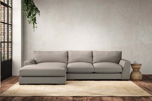 nkuku Guddu Left Hand Chaise Sofa | Make To Order | Medium | Recycled Cotton Flax