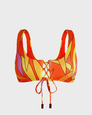 Vilebrequin - Women Bra-style Bikini Top Madrague - Swimwear - Lassy - Orange - Size XL