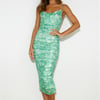 Print Lover Midi Dress Green