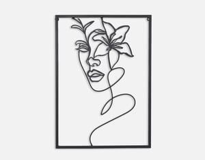 QE Home Heather Metal Linework Wall Art, Scenic, White