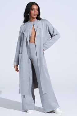 AKIRA Cozy Luxe Knit Trench Coat | Size Large/XL