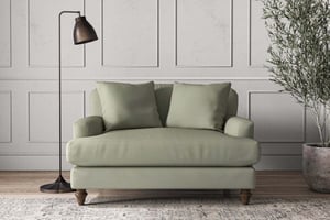 nkuku Deni Love Seat | Make To Order | Recycled Cotton Seaspray | No Colour