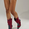 AKIRA Azalea Wang Bethanie Multi Rhinestone Fringe Western Bootie | Size 10