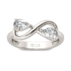 Jeulia Two Stone Infinity Sterling Silver Ring