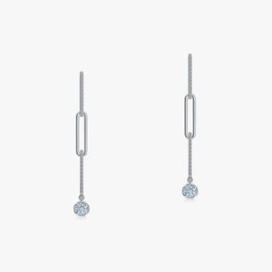 Paperclip Dangle Diamond Earrings - 0.70 CT