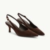 Brown Suede Sling Heel