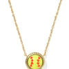 Softball Short Pendant Necklace Gold