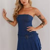 Reckless Fun Strapless Dress Blue Denim