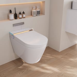 Automatic Wall-Mounted Smart Bidet Toilet with Built-in Tank 1.28 GPF