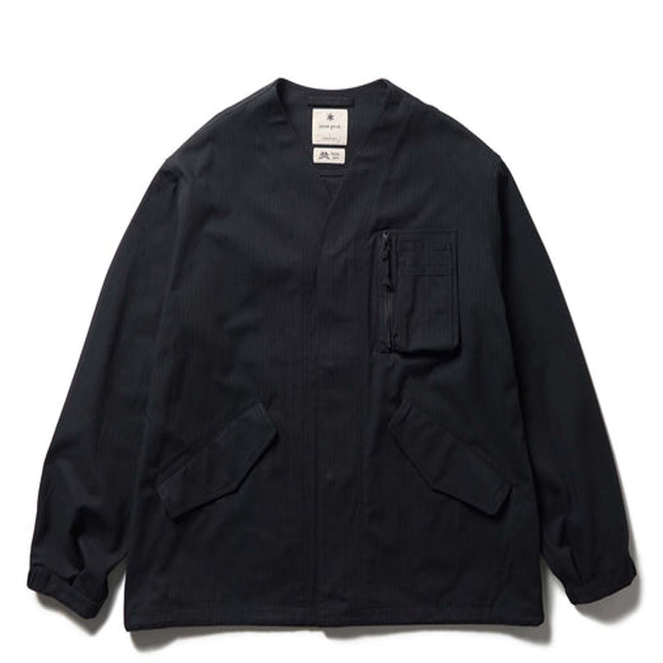 Snow Peak TAKIBI Herringbone Collarless Jacket Black