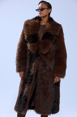 AKIRA Telluride Faux Fur | Brown | Size Large/XL