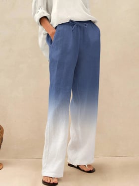 100% Linen Classic Pants LYON - Midnight Blue / XXL