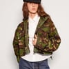 Cropped Hooded Smock Jacket in Camo