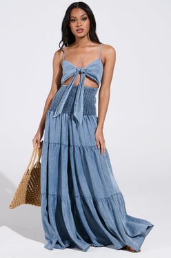AKIRA Jumpin Around Denim Jumpsuit | Size XL