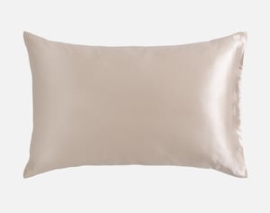 QE Home 100% Mulberry Silk Pillowcase in Champagne, Beige, King
