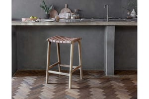 nkuku Adembi Woven Leather Counter Stool | Seating | One Size | Natural
