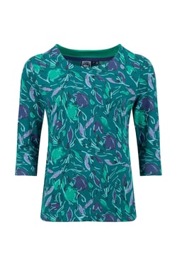 Weird Fish Rachel Printed Jersey T-Shirt Leaf Green Size 12