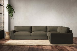 nkuku Guddu Right Hand Corner Sofa | Make To Order | Grand | Recycled Cotton Moss