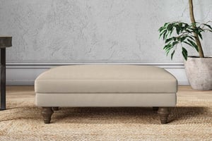 nkuku Marri Dining Footstool | Make To Order | Medium | Recycled Cotton Stone