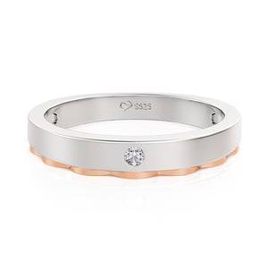 Jeulia Two Tone Prince Cloak Men's Wedding Band Round Cut