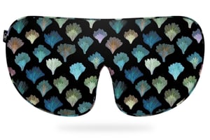 Dark Aqua Fans Silk Sleep Mask