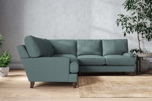 nkuku Marri Large Corner Sofa | Make To Order | Recycled Cotton Teal | Recycled Cotton Airforce