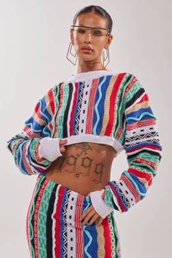 AKIRA Feeling The Vibes Crop Sweater | Size 1X