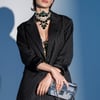 AKIRA Ella Oversized Pinstripe Longline Blazer | Black | Size XL