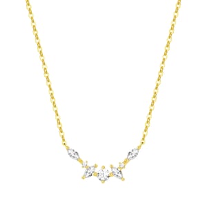 Gemstone Fireworks Necklace Sterling Silver Gold