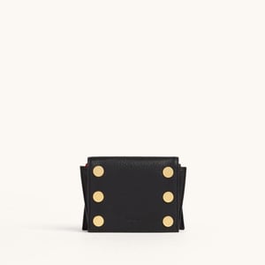 Hammitt Allen Wallet Black Brushed Gold Red Zip