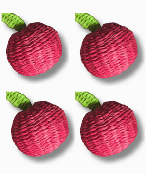Grape Handwoven Iraca Charm Set Pack of 4
