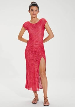 Suzie Midi Dress Malika Red - L